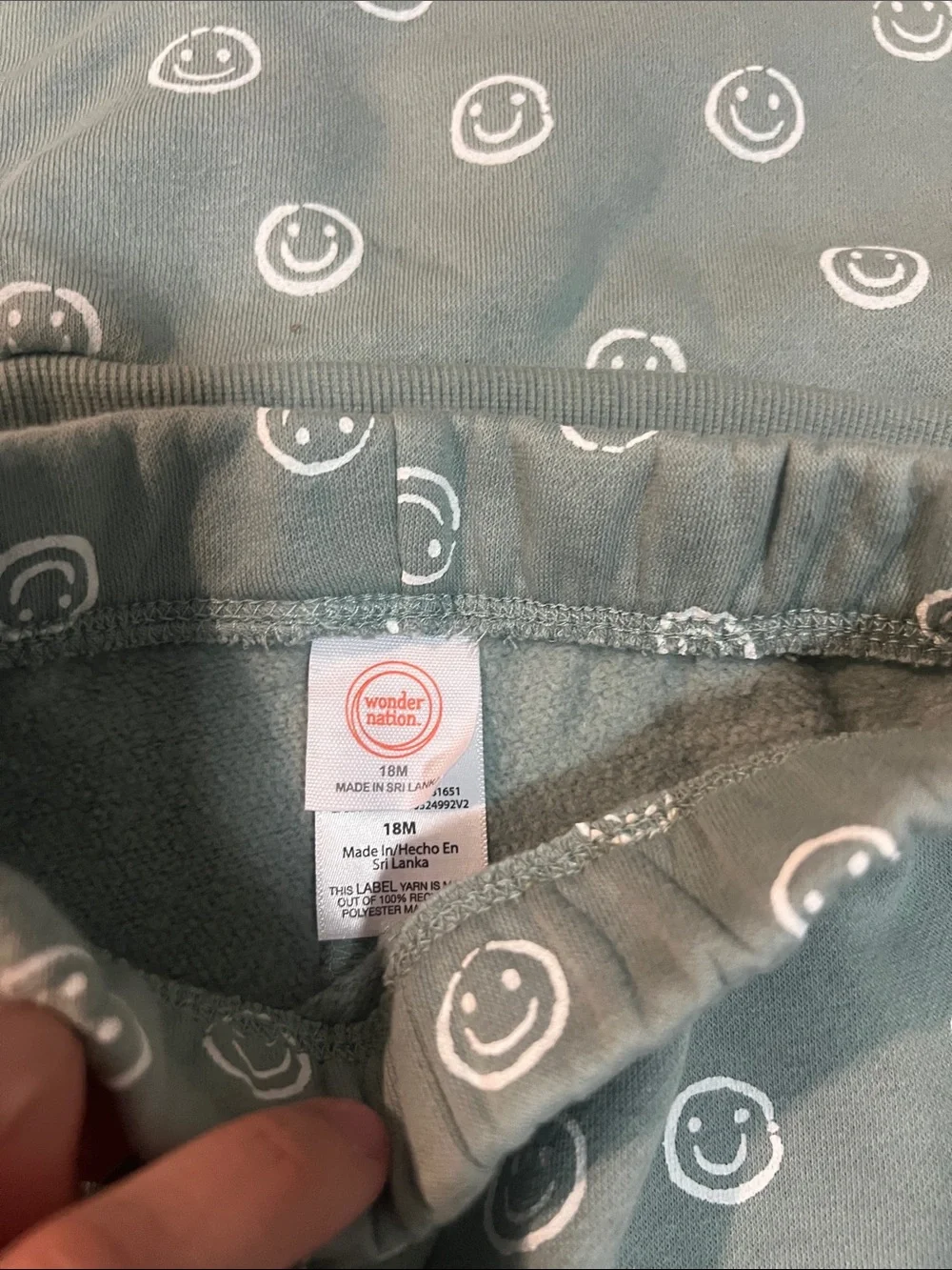 wonder nation Olive Green Smiley Pajama Set